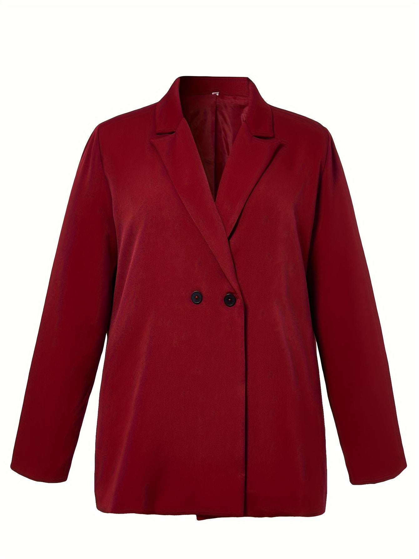  Casual Blazer Women's Plus Solid Long Sleeve Lapel Collar Workwear Bla