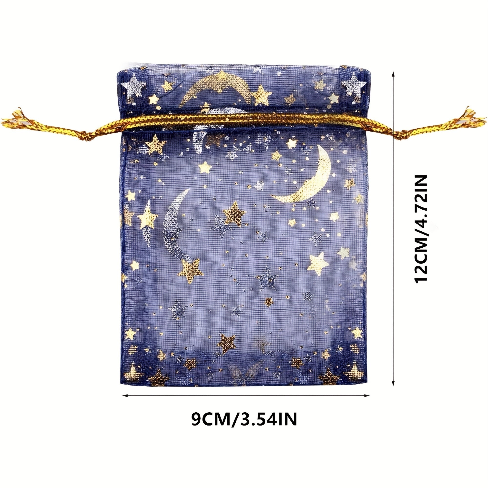 100pcs Moon Star Organza Gift Bags for Wedding Party