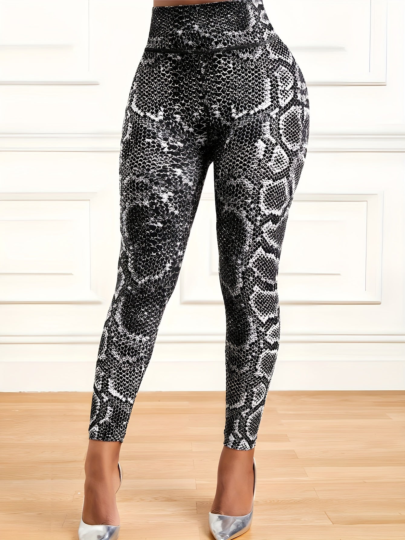 Snake Print High Waist Yoga Sports Leggings