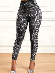 Snake Print High Waist Yoga Sports Leggings