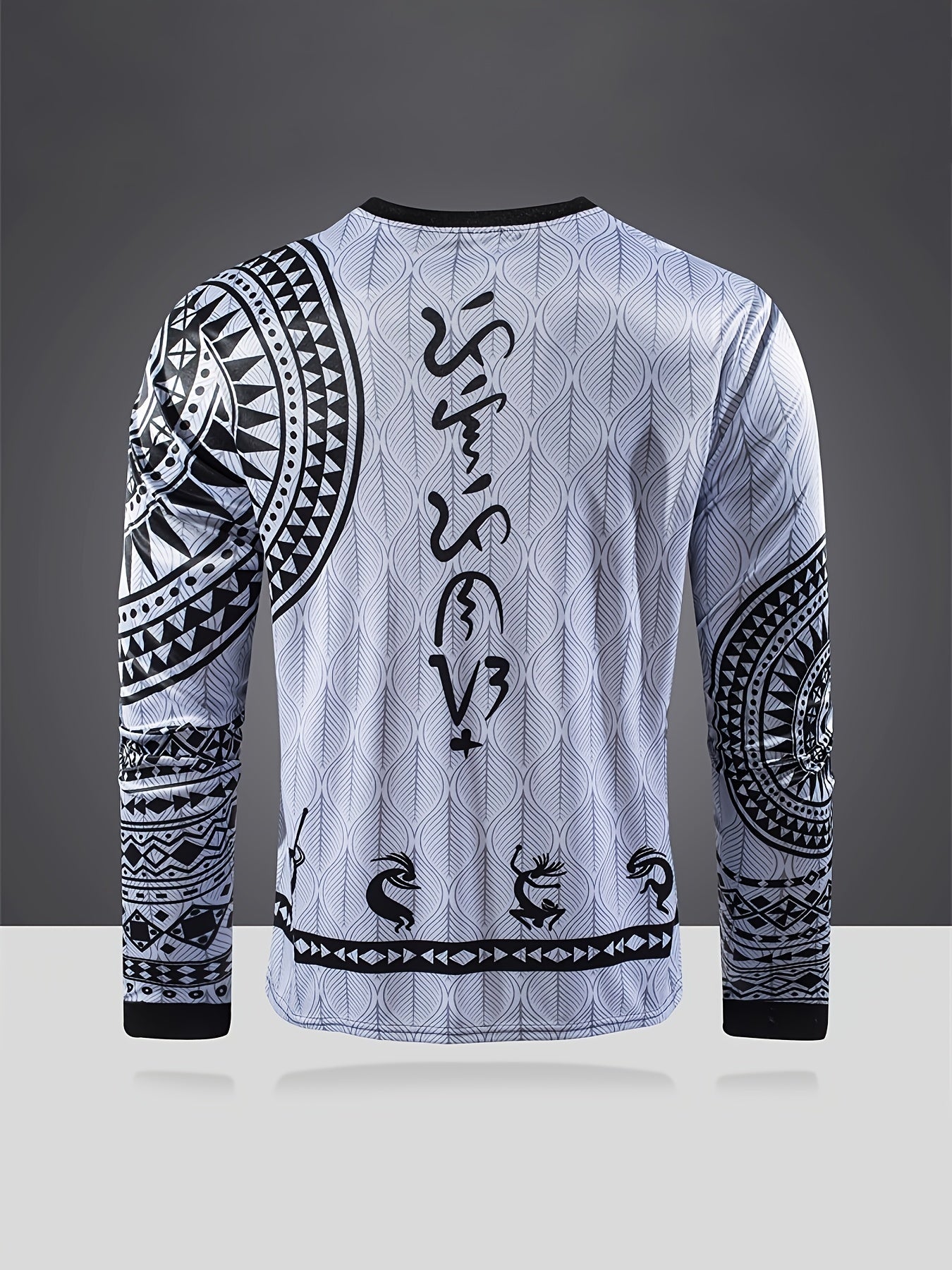 Men's Geometric Pattern Shirt Long Sleeve Top