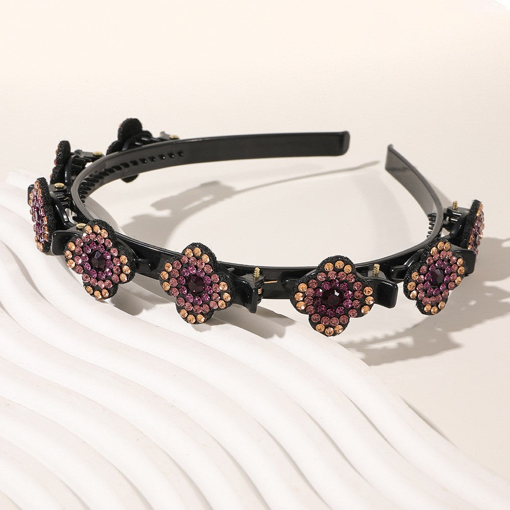 Crystal Stone Braided Hair Clips for Women Girls