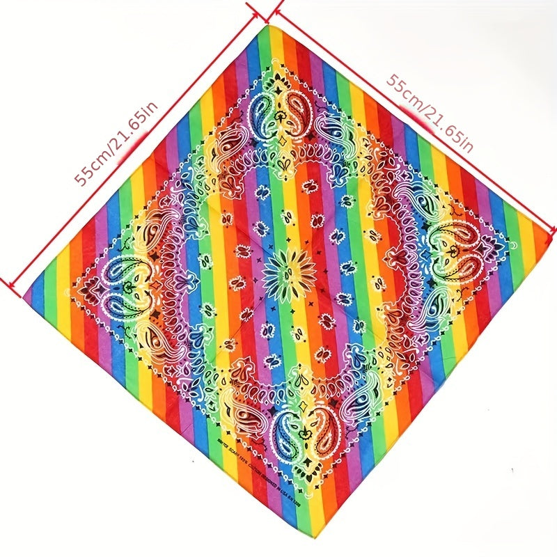 Rainbow Cashew Flower Bandana Triangle Scarf