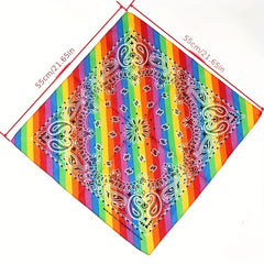Rainbow Cashew Flower Bandana Triangle Scarf