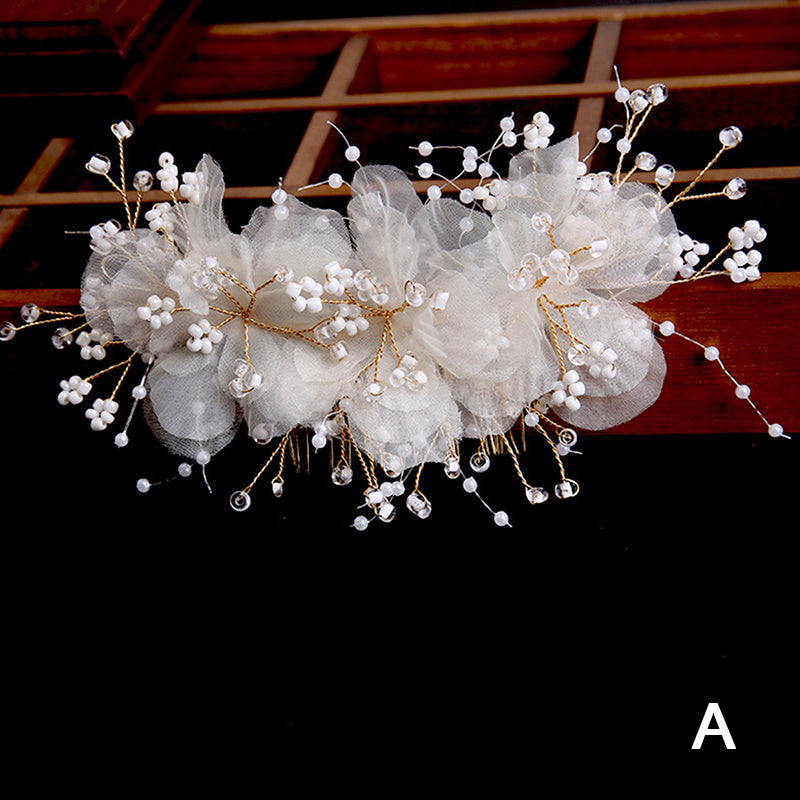 Bridal Flower Hair Clips Crystal Hairpin Pearl Comb Wedding Accessories
