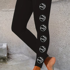  Women's Baseball Heart Print Leggings