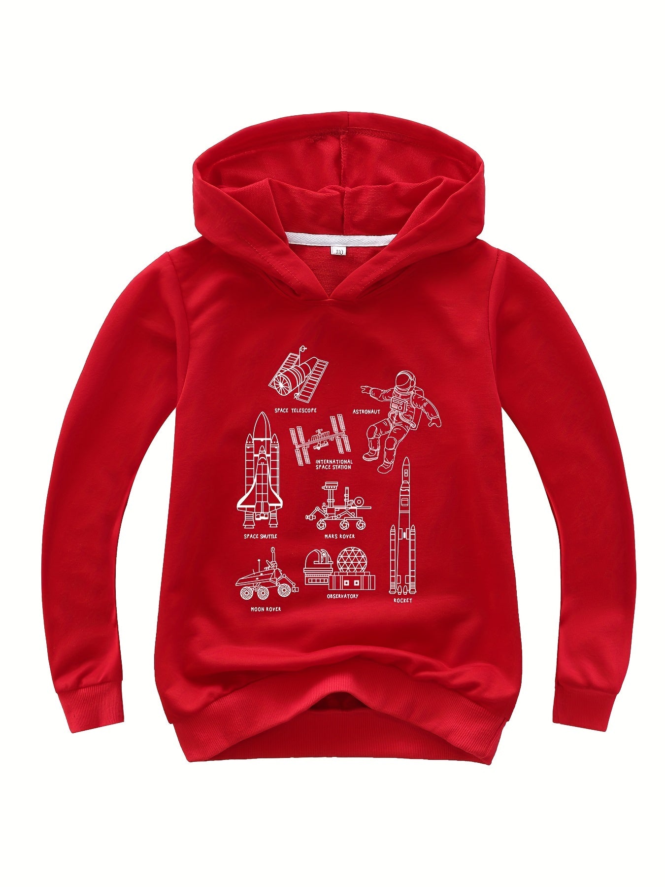 Space Rocket & Astronaut Boys Hooded Sweatshirt