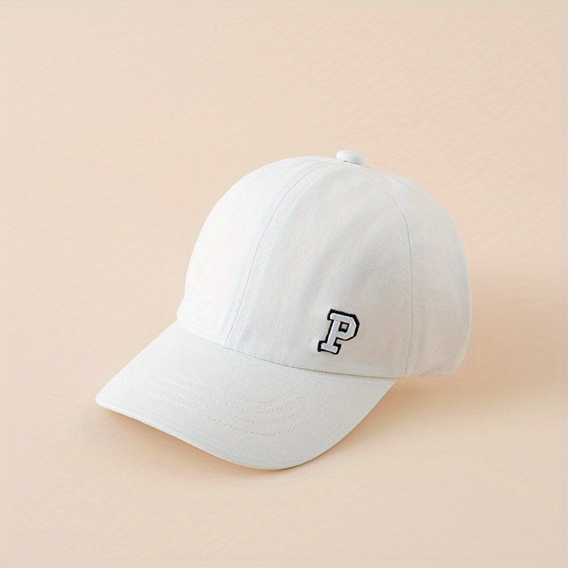 Kids P Embroidery Ponytail Cap for Girls