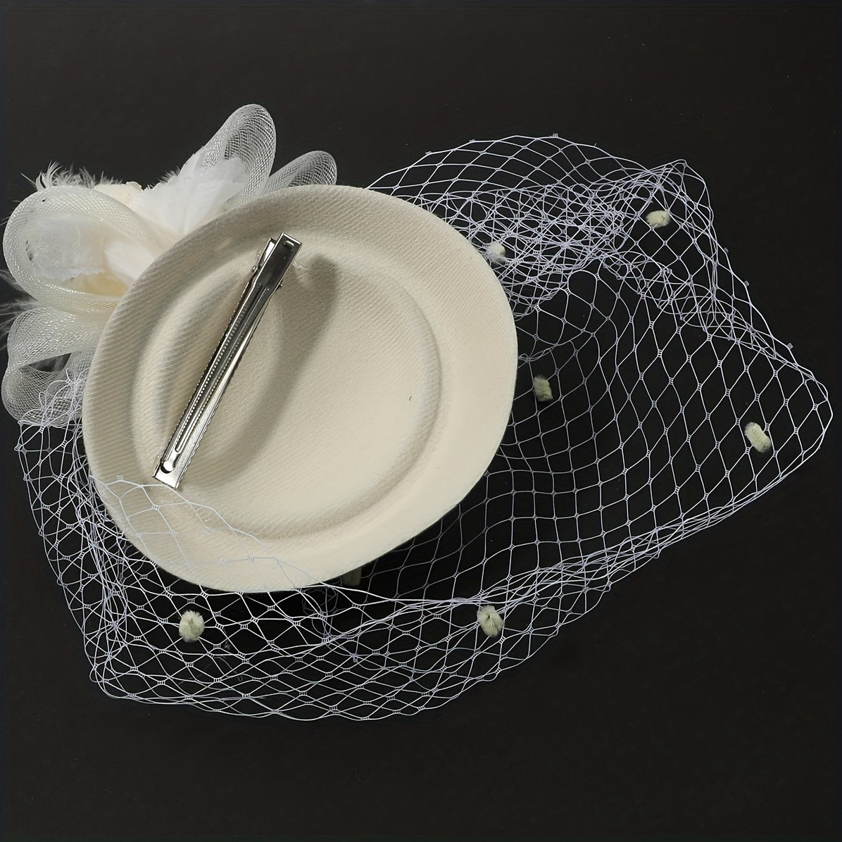 Women Hair Clip Flower Faux Feather Head Piece for Derbyhat
