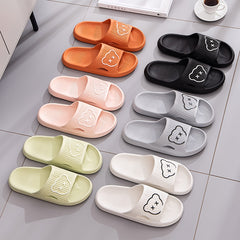 Women's Cartoon House Slippers Open Toe Soft Sole Anti slip Home Slides