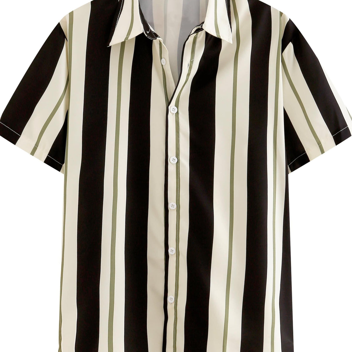 Stripe Print Men's Casual Short Sleeve Shirt - Summer Resort Tops