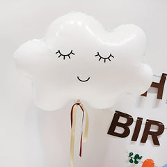 1PCS Cloud Balloon Closed Eye Smile Aluminum Film Cloud Balloon