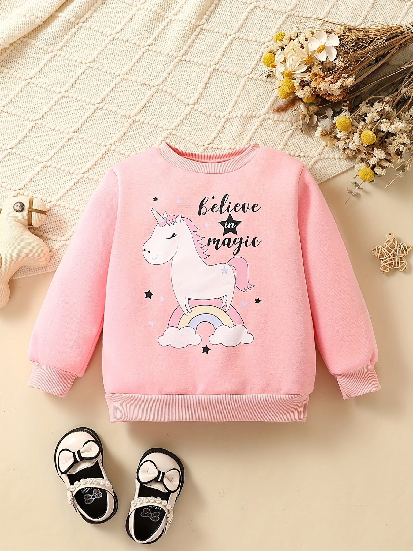 Unicorn Graphic Ribbed Baby Sweatshirt