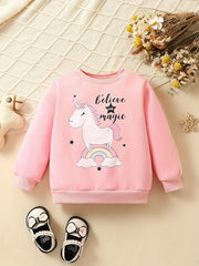 Unicorn Graphic Ribbed Baby Sweatshirt