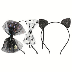 Halloween Mesh Hair Hoop with Cat Ears for Children