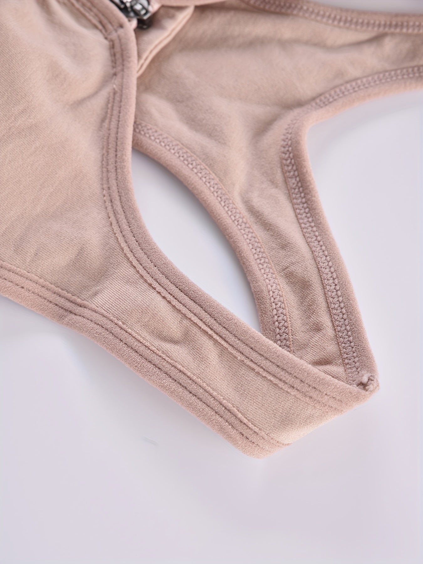 Cut Out Zipper Sports Bra Breathable Push Up Shockproof Women's Underwear