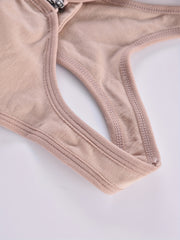 Cut Out Zipper Sports Bra Breathable Push Up Shockproof Women's Underwear