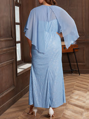  Cape Sleeve Maxi Dress