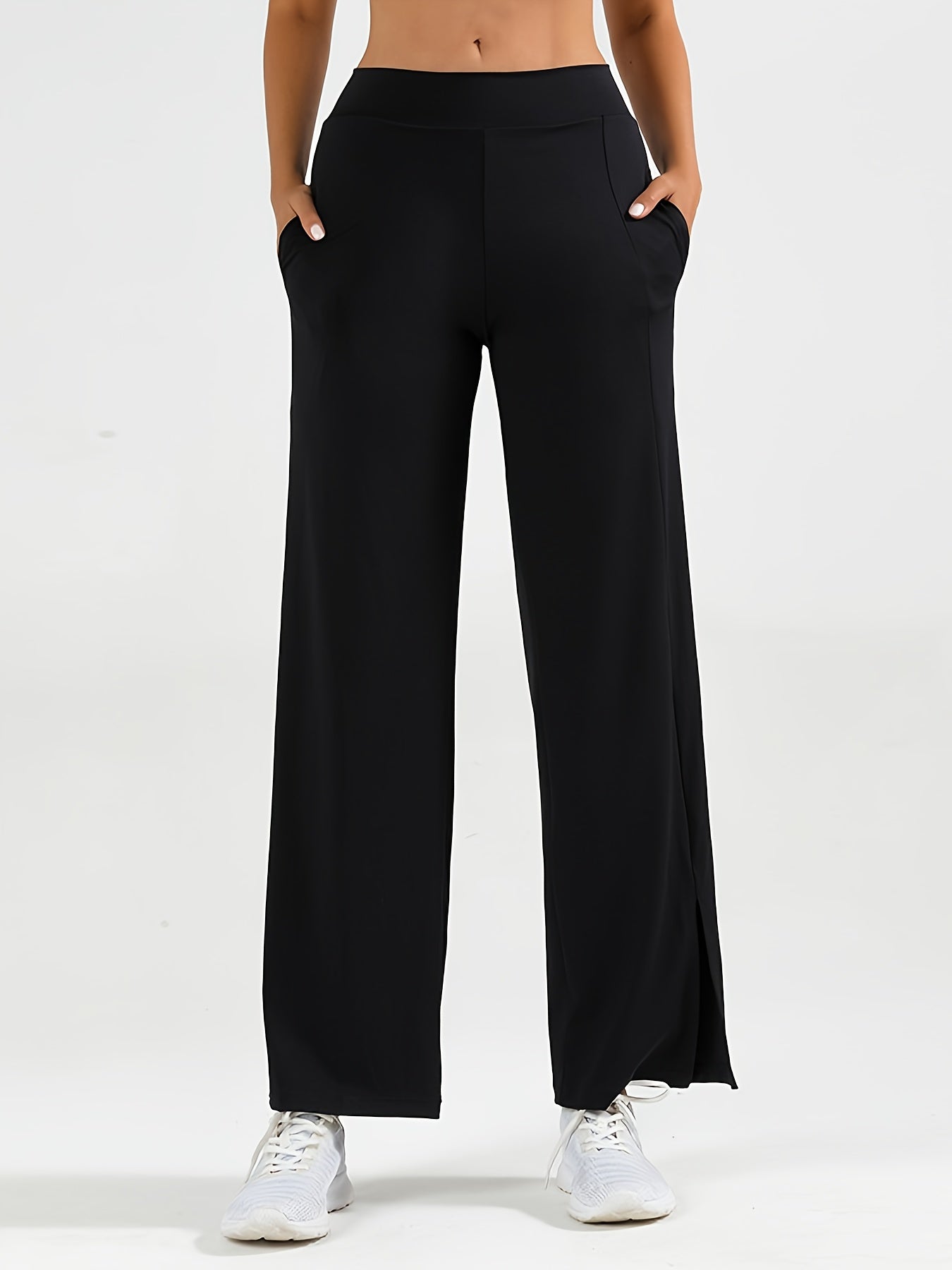 High Waist Wide Leg Sports Pants Stretchy Yoga Fitness Dance Pants