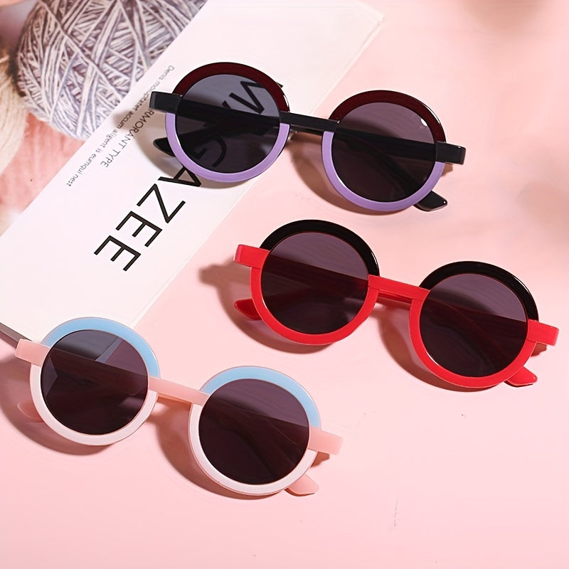 Kids UV Protection Round Frame Dual Gradient Sunglasses