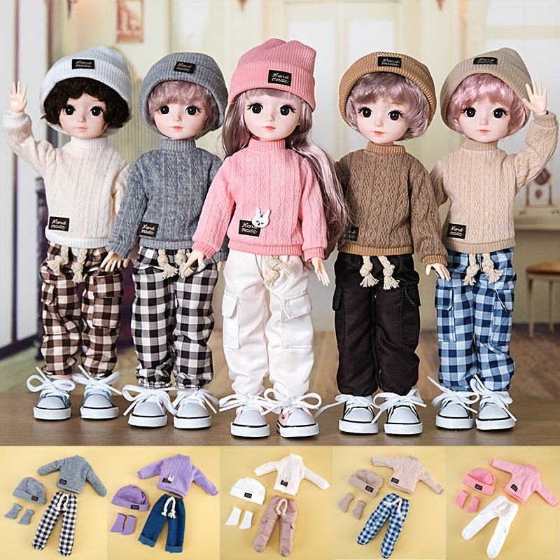 5pcs Doll Sweater Clothing Set for 12 Inch Dolls