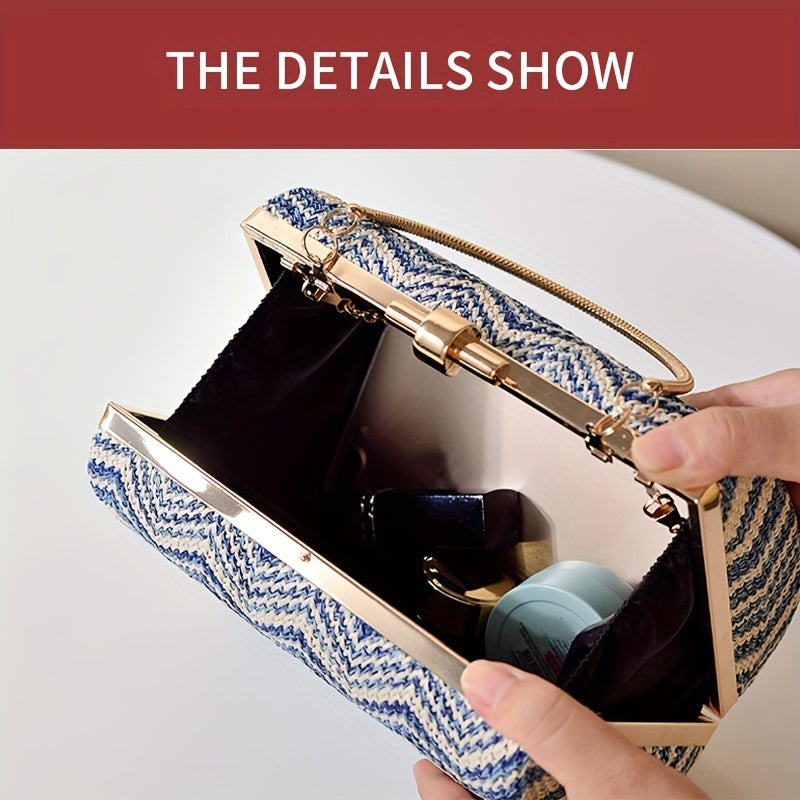 Chinese Style Straw Handbag Prom Purse Wedding Party Dinner