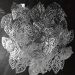 100pcs Leaf Metal Flower Frame Pendant Charm DIY UV Resin Necklace