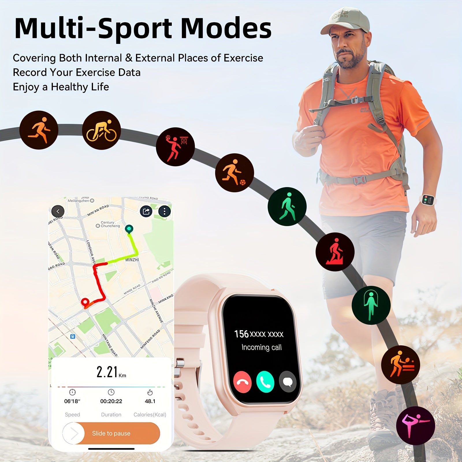 Smart Watch 100 Sports Modes Sports Watch Pedometer Multiple Sports Modes