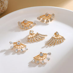Zircon Geometric Earrings Rear Hanging Love Water Drop Earrings