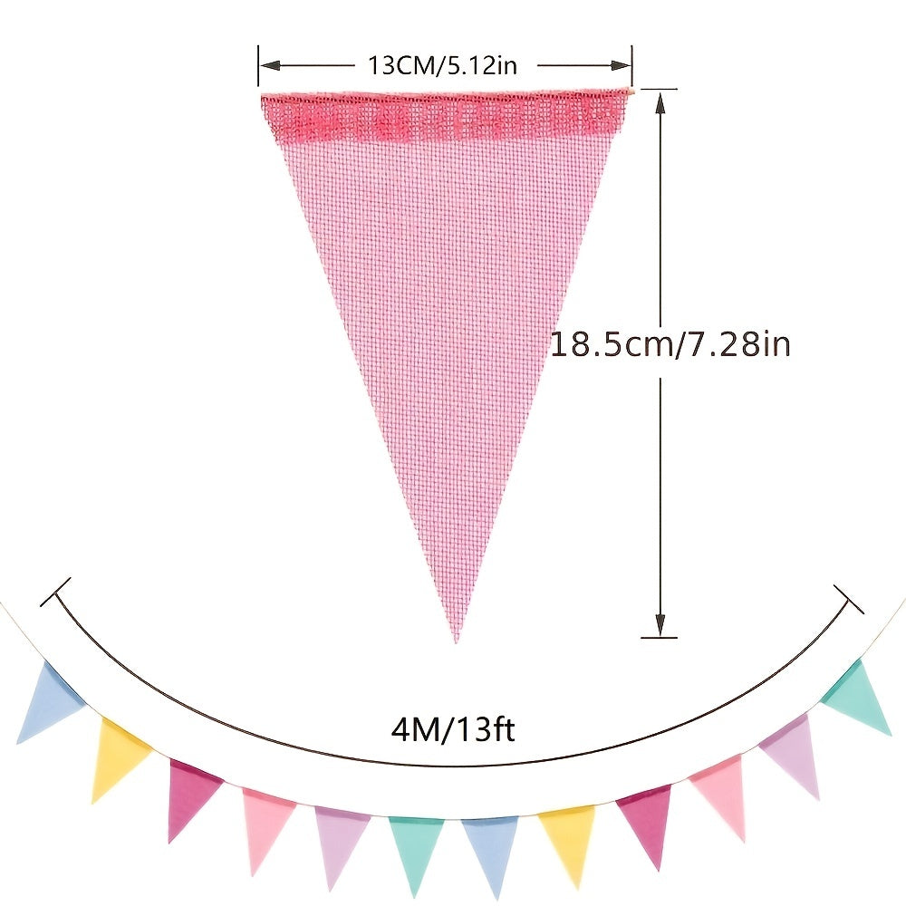 Colorful Flags Faux Burlap Flag Pastel Bunting
