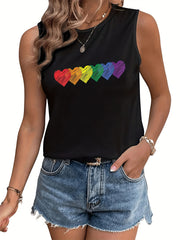  LGBT Casual Tank Top Women's Plus Graphic & Slogan Print