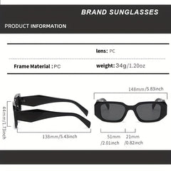 Stylish Punk Rectangular Sunglasses UV Protection Outdoor Travel Eyewear