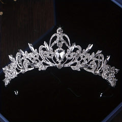 Baroque Style Rhinestone Crown Headband for Wedding