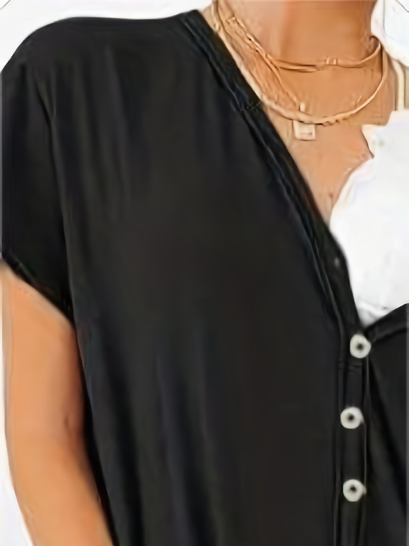 Women's Plus Button Up V Neck Short Sleeve Jumpsuit
