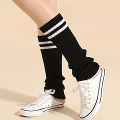 Striped Leg Warmers Ribbed Socks Women's Stockings