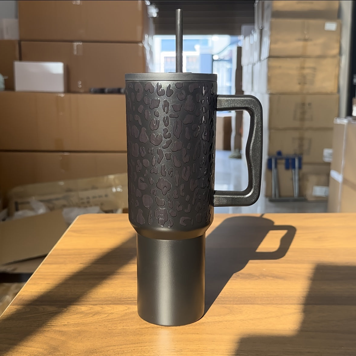 Leopard Print Insulated Coffee Cup 40oz Portable Water Bottle