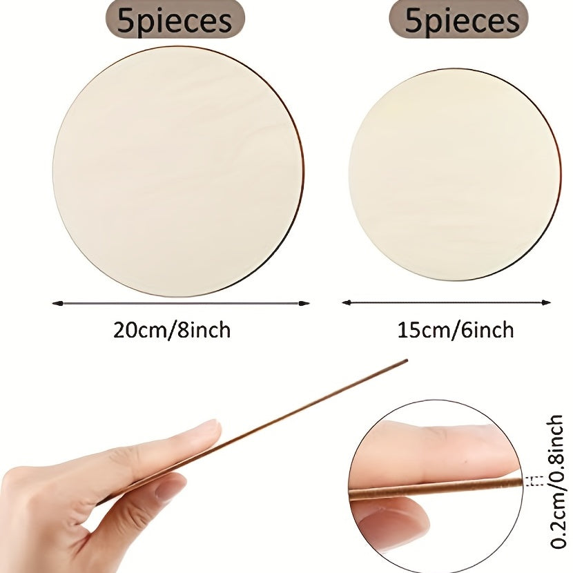 5pcs 15 20 Raw Wooden Circles Blank Round Wood Slices DIY Crafts Ornaments