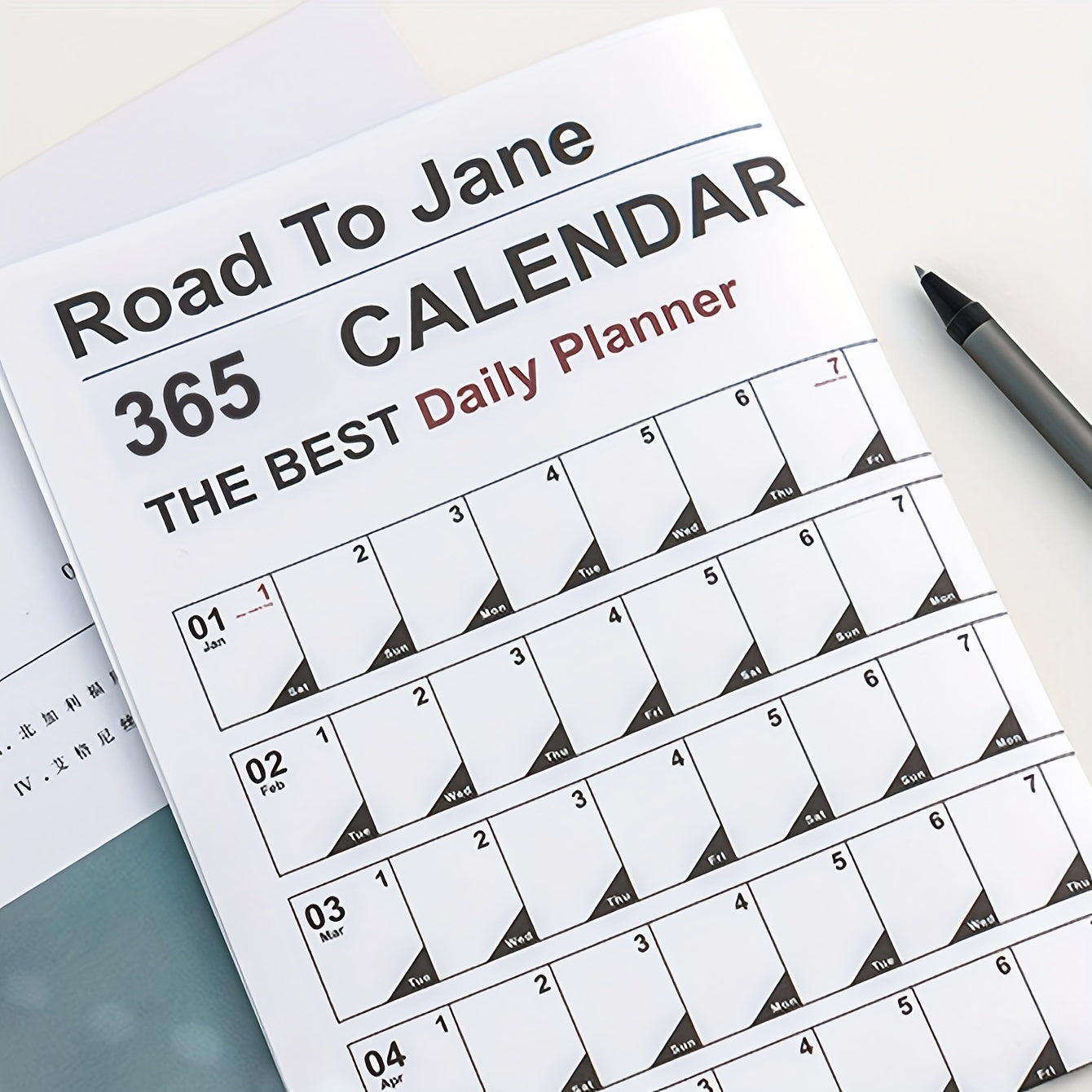 English Version Desk Calendar All Year Creative Planner