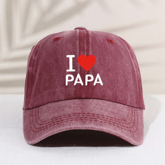 Children's Vintage I Love Dad Baseball Cap Sunscreen Sunshade Peaked Cap