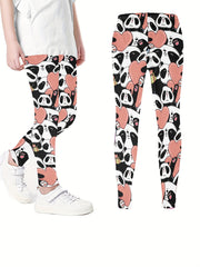 Girls Cartoon Unicorn Print Stretch Soft Leggings Elastic Waist Pants