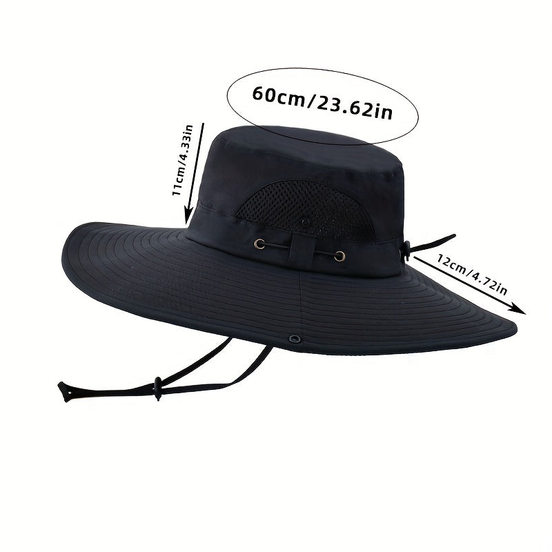 Wide Brim Breathable Bucket Hat For Outdoor Fishing Mountaineering