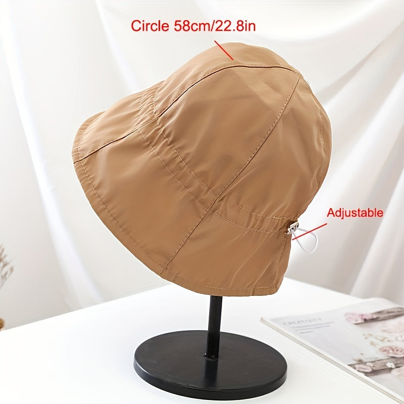 Foldable Drawstring Bucket Hat Lightweight Sun Hat for Women