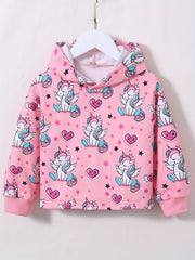 Girl's Cartoon Graphic Hoodie for Spring/Autumn