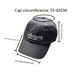 Embroidered Baseball Cap Retro Casual Peaked Cap