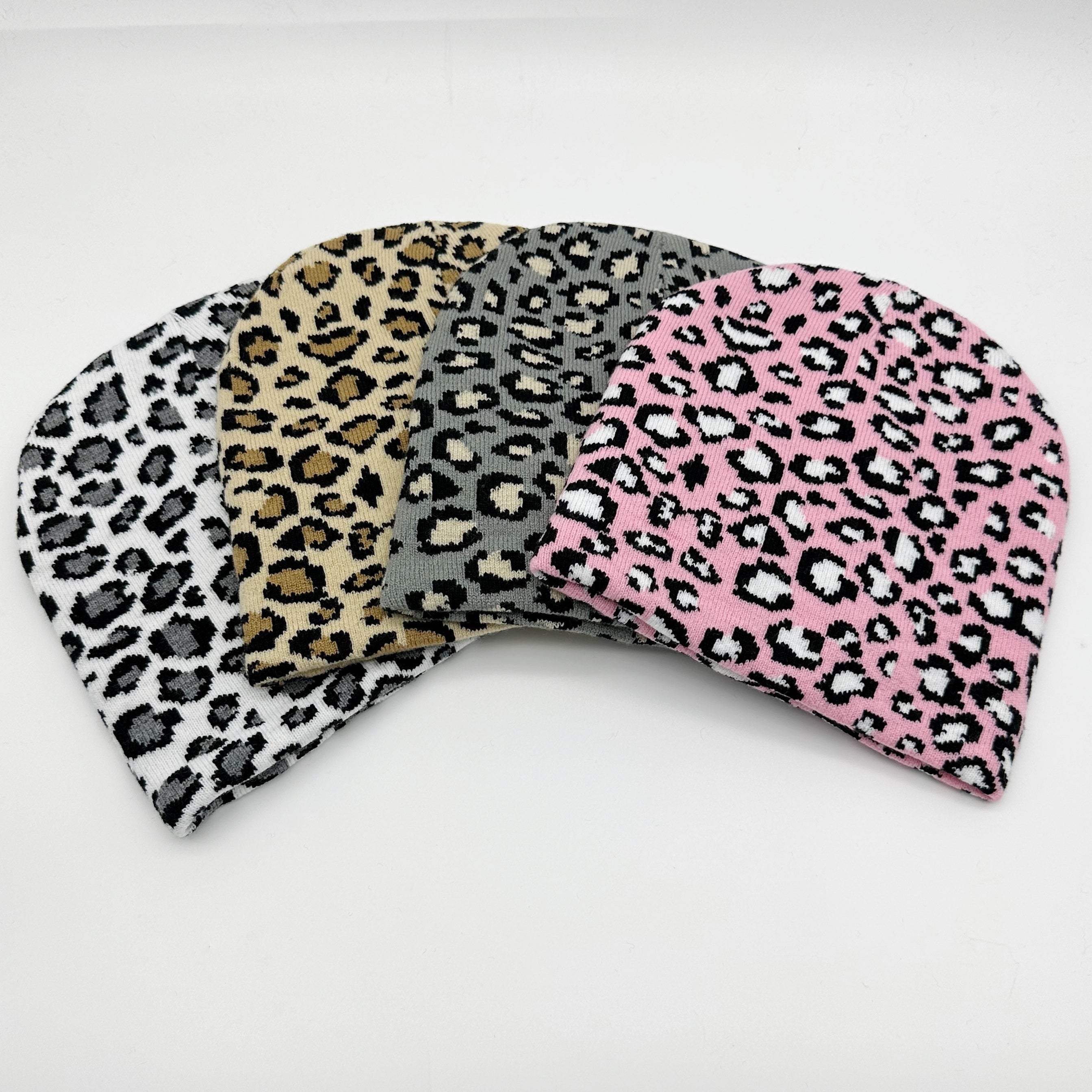 Leopard Spotted Animal Jacquard Knitted Hat Stretch Woolen Hat
