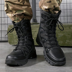 Men's Combat Boots Casual Lace up Walking Hiking Outdoor Shoes