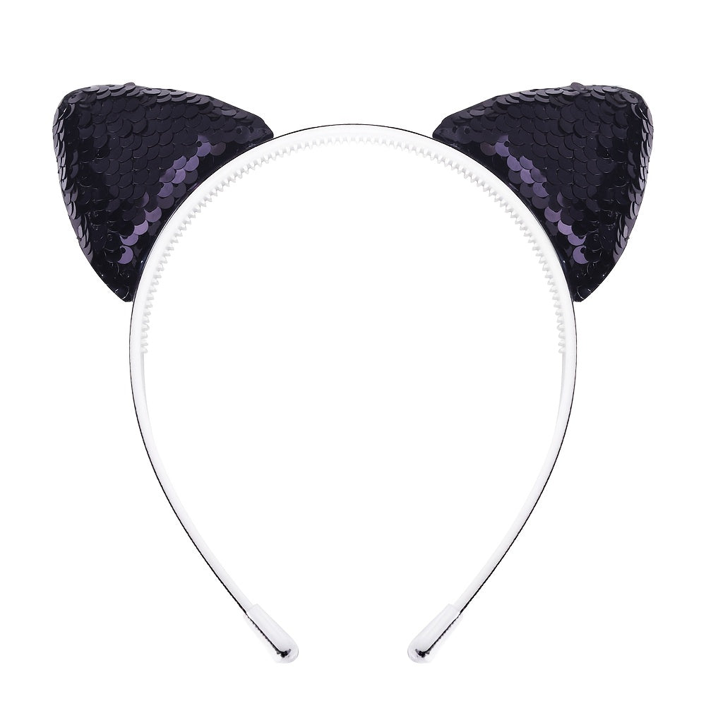 Glitter Cat Ears Headband For Baby Girls