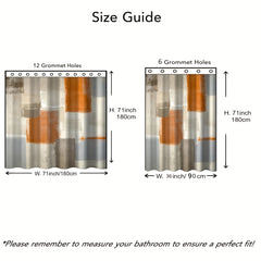 Waterproof Plaid Shower Curtain with 12 Hooks
