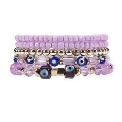 Boho Beaded Bracelet Set Stackable Hand Jewelry Women