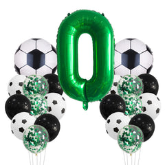 22pcs Football Balloon Set Green 81 28 Cm Number Balloon Sequin Balloon Set